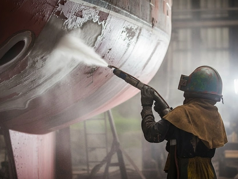 marine ship hull cleaning, painting, and blasting